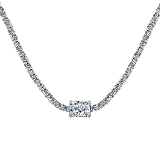 [Royal Jewelry]2.0 carat Ornate Emerald Cut Necklace