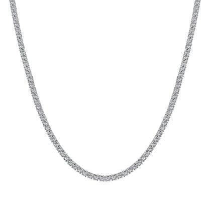 [Royal Jewelry]Delicate Round Shape Tennis Necklace