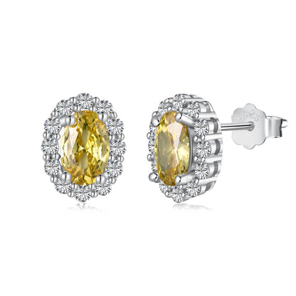 [Royal Jewelry]Delicate Unique Oval Cut Daily Earrings