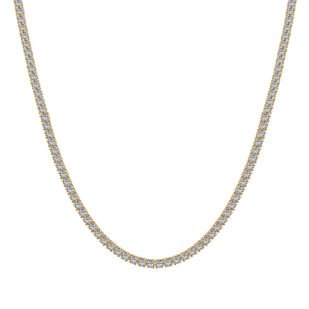 [Royal Jewelry]Delicate Round Shape Tennis Necklace