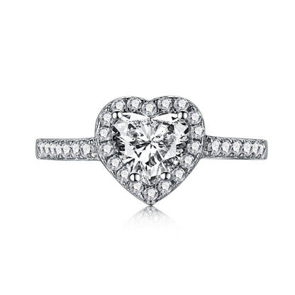 [Royal Jewelry]Eternity Splashy Romantic Heart Shape Lover Ring
