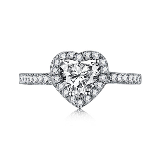 [Royal Jewelry]Eternity Splashy Romantic Heart Shape Lover Ring