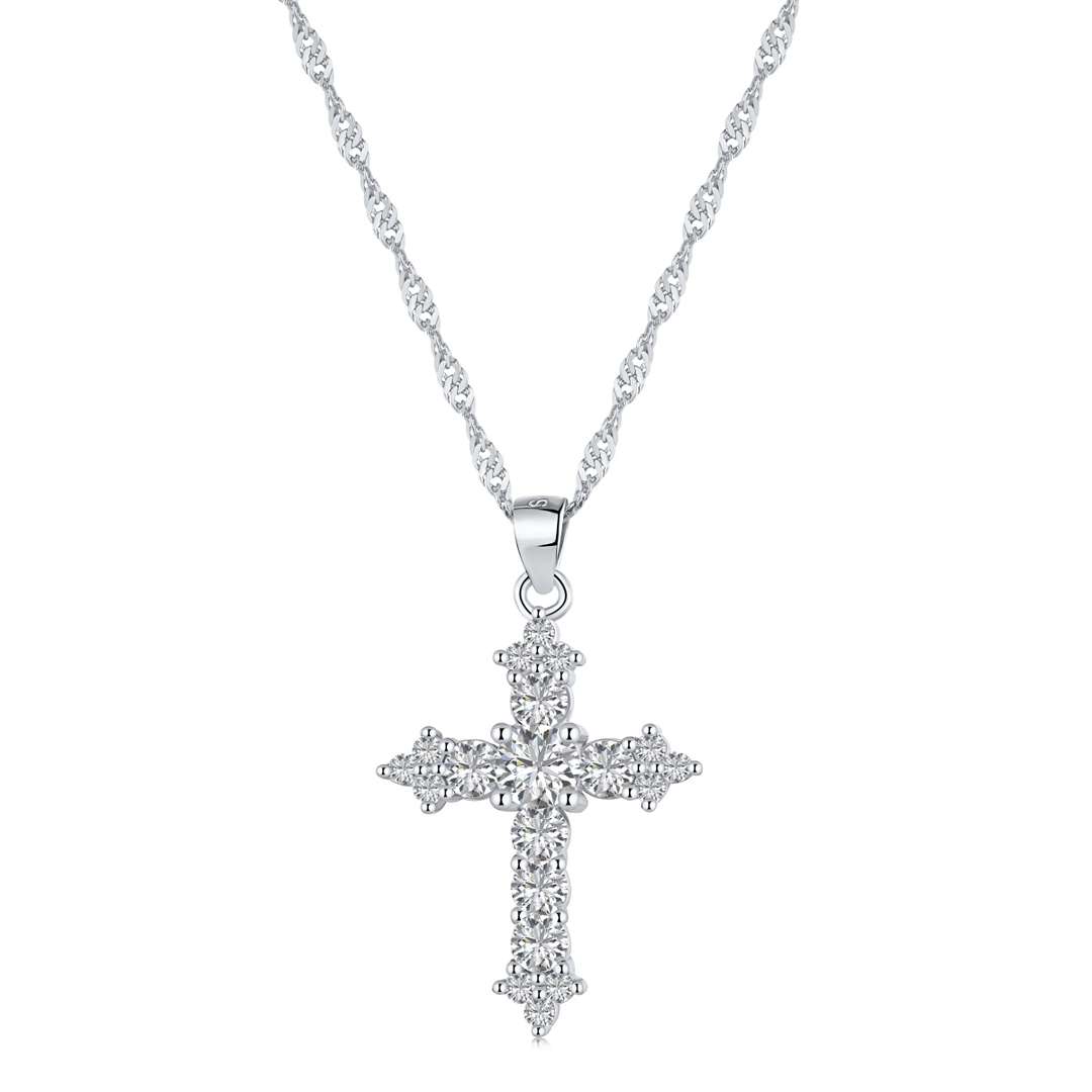 [Royal Jewelry]Delicate Cross Shape Necklace