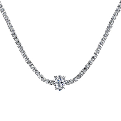 [Royal Jewelry]1.0 carat Unique Pear Cut Tennis Necklace