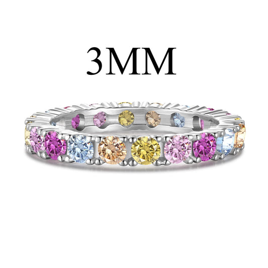[Royal Jewelry]Dazzling Lustrous Round Cut Tennis Ring
