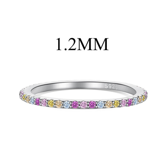 [Royal Jewelry]Ornate Colorful Round Cut Tennis Ring