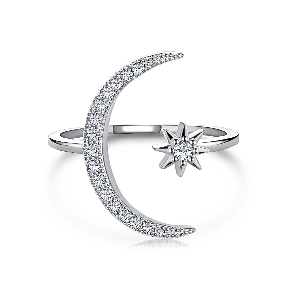 [Royal Jewelry]Eternity Moon & Star Ring