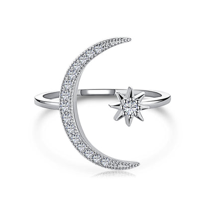 [Royal Jewelry]Eternity Moon & Star Ring