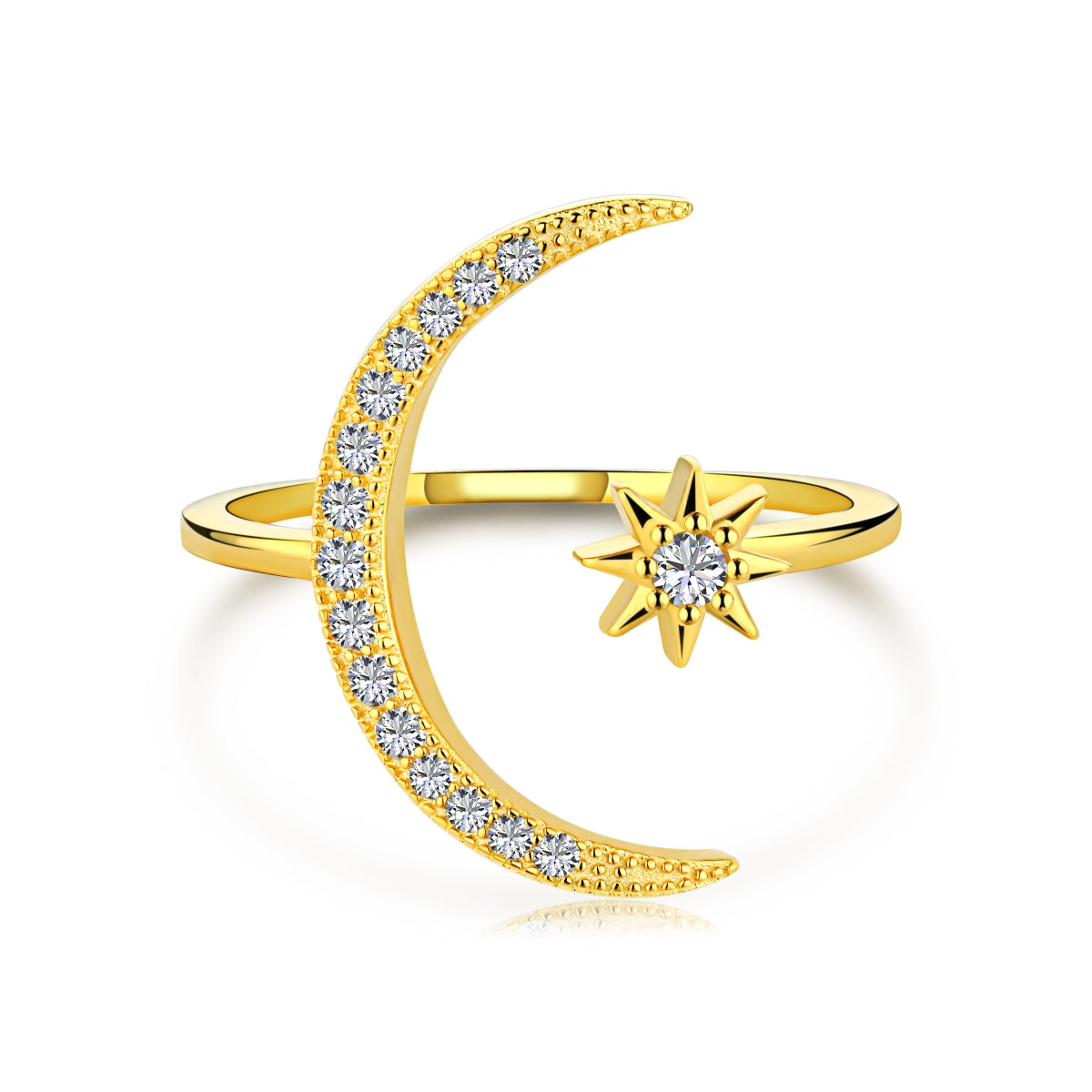 [Royal Jewelry]Eternity Moon & Star Ring