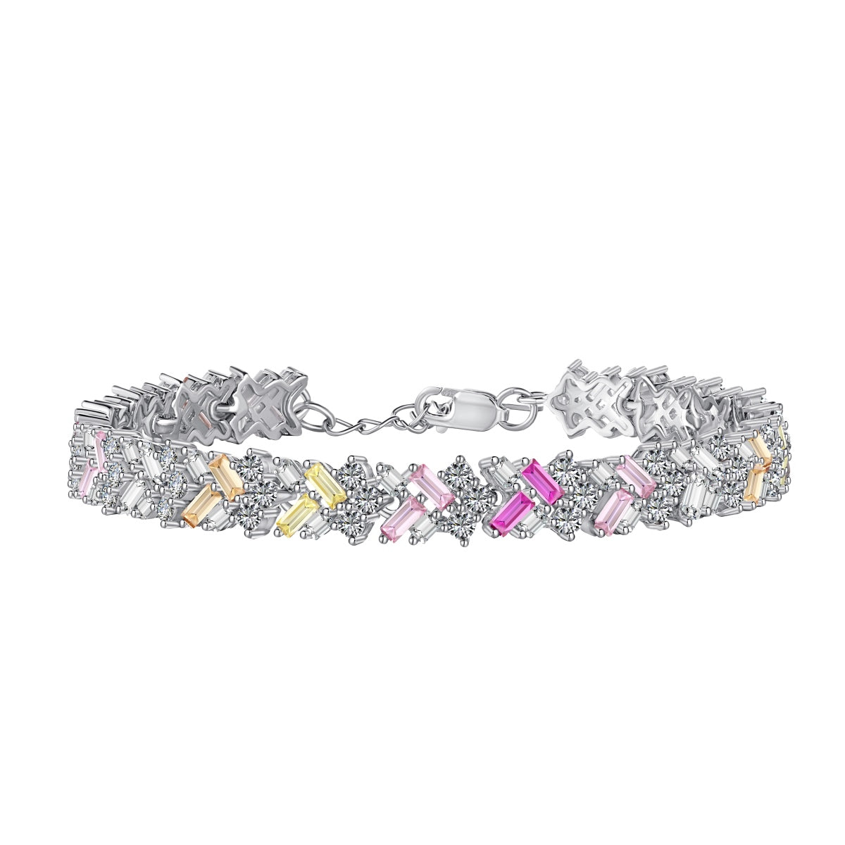 [Royal Jewelry]Dazzling Unique Multi Shape Daily Bracelet