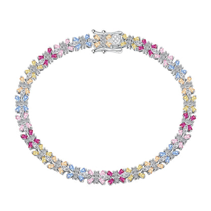 [Royal Jewelry]Radiant Colorful Emerald Cut Party Bracelet