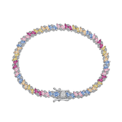 [Royal Jewelry]Ornate Sparkling Multi Cut Party Bracelet