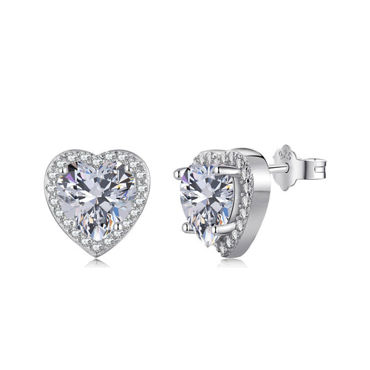 [Royal Jewelry]Sparkling Heart Shape Lover Earrings