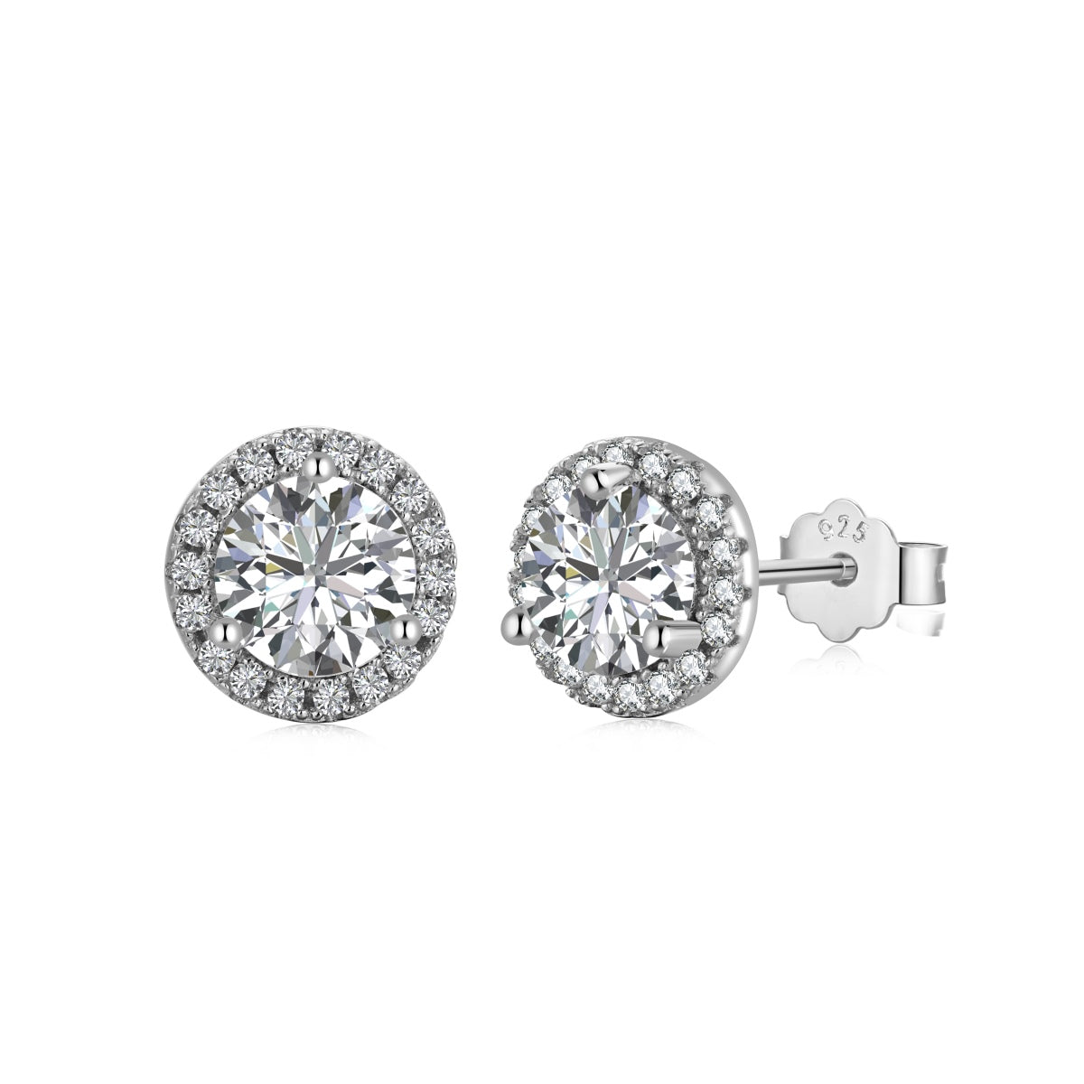 [Royal Jewelry]Classic Princess Round Shape Earrings
