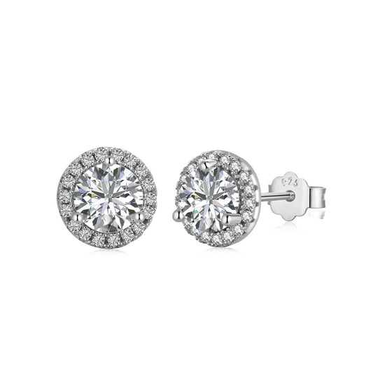 [Royal Jewelry]Classic Princess Round Shape Earrings