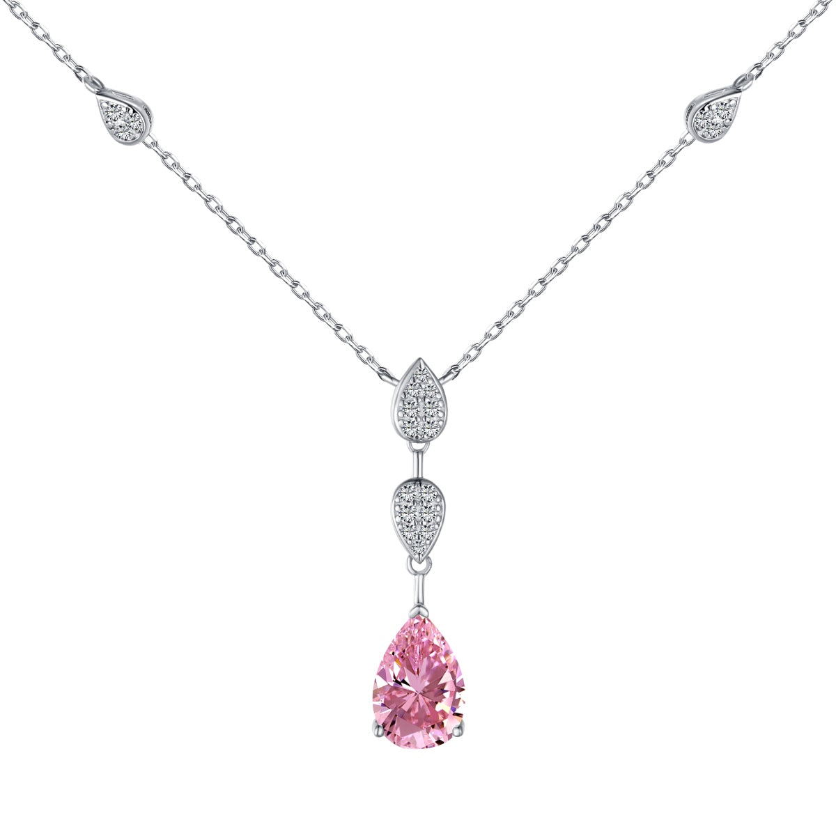 [Royal Jewelry]Dazzling Pear Cut Necklace