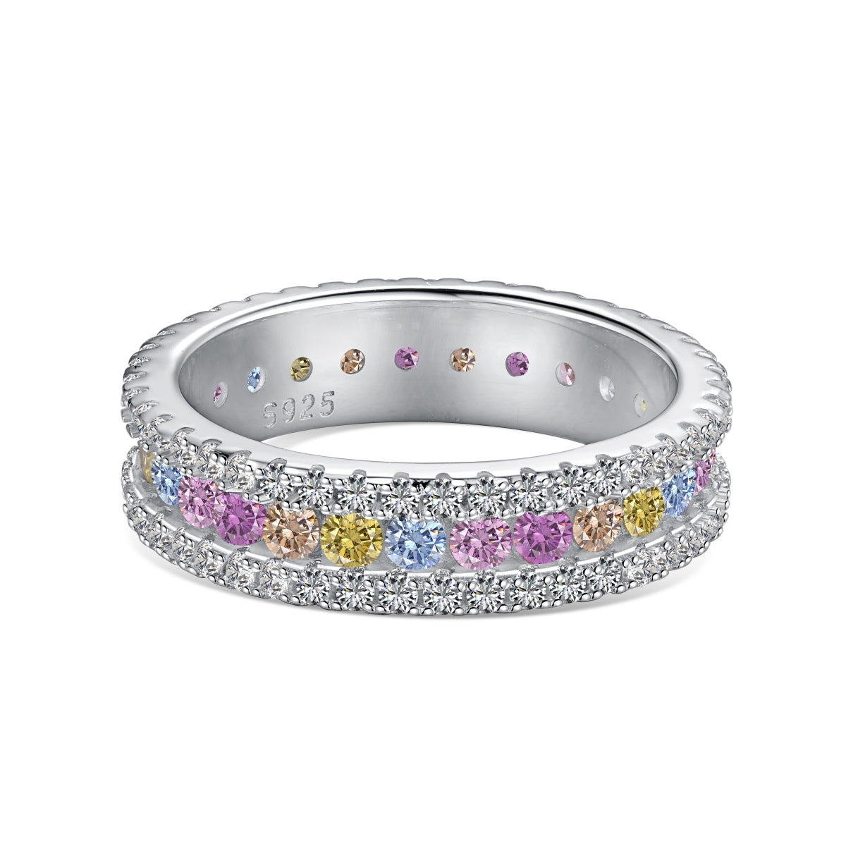 [Royal Jewelry]Delicate Colorful Round Cut Daily Ring