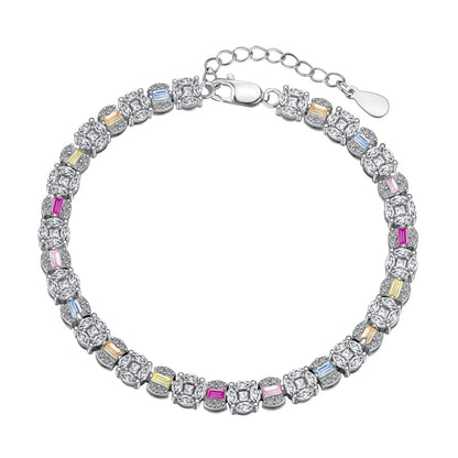 [Royal Jewelry]Dazzling Radiant Multi Cut Daily Bracelet