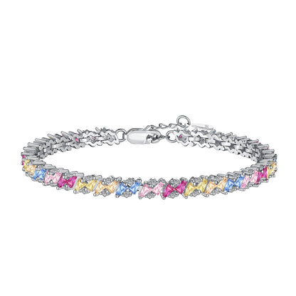 [Royal Jewelry]Ornate Sparkling Multi Cut Party Bracelet