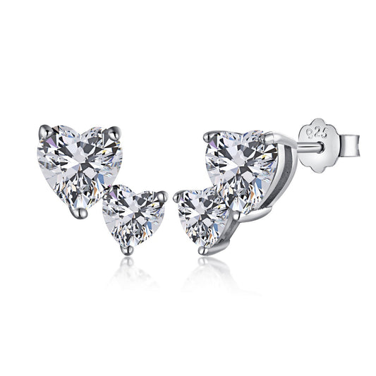 [Royal Jewelry]Double Heart-Shape Classic Princess Style Earrings
