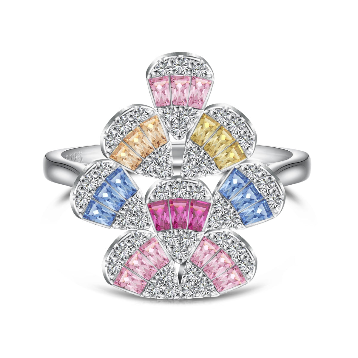 [Royal Jewelry]Sparkling Colorful Water Drop Shape Daily Ring
