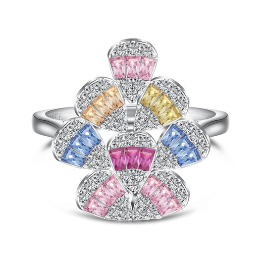 [Royal Jewelry]Sparkling Colorful Water Drop Shape Daily Ring