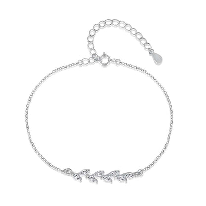 [Royal Jewelry]Elegant Wheat Leaves Shape Bracelet