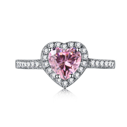 [Royal Jewelry]Eternity Splashy Romantic Heart Shape Lover Ring