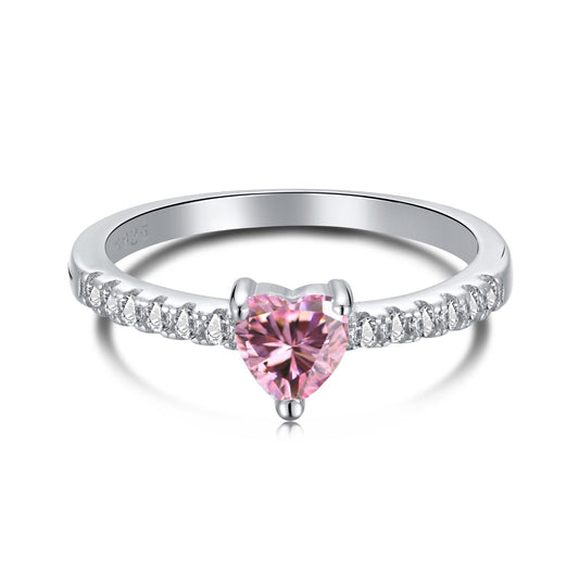 [Royal Jewelry]0.5 Carat CaratEternity Charming Heart Shape Lover Ring