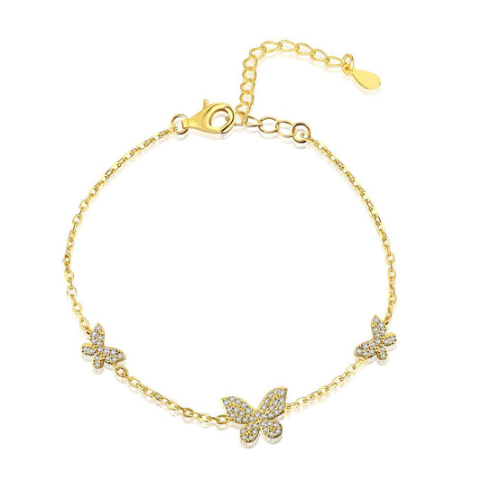 [Royal Jewelry]Delicate Butterfly Pendant Bracelet