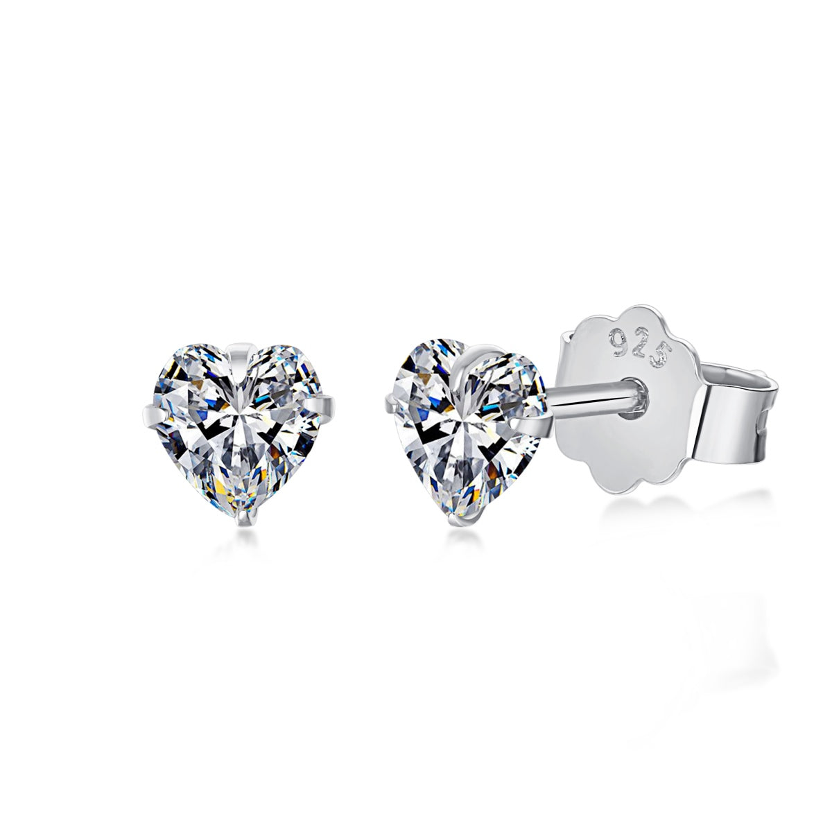 [Royal Jewelry]Sparkling Heart Shaped Simple Earrings