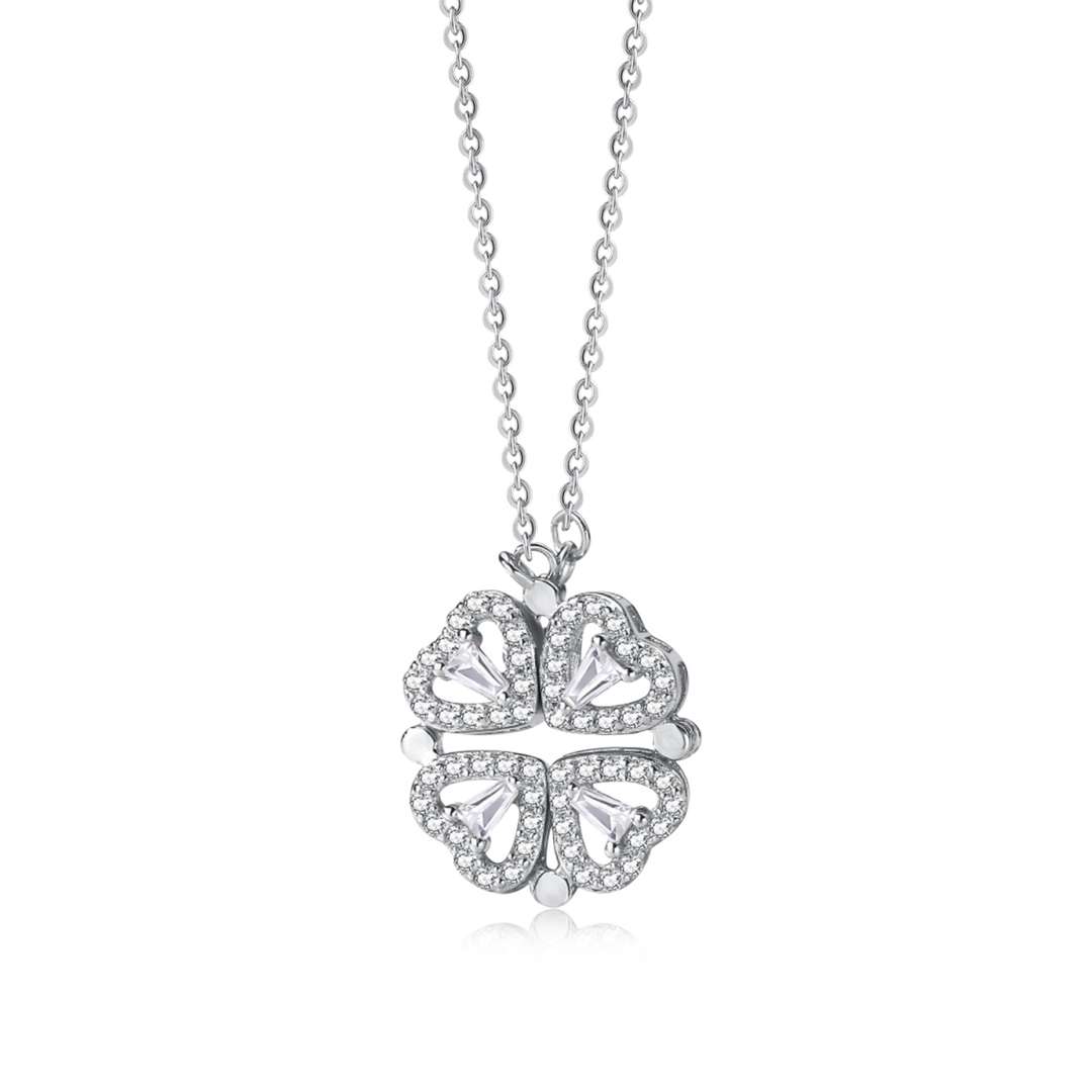 [Royal Jewelry]Ornate Heart Cut Flower Shape Necklace