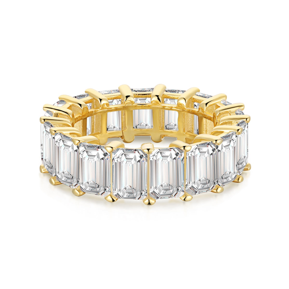 [Royal Jewelry]0.75 Carat Elegant Emerald Cut Tennis Ring