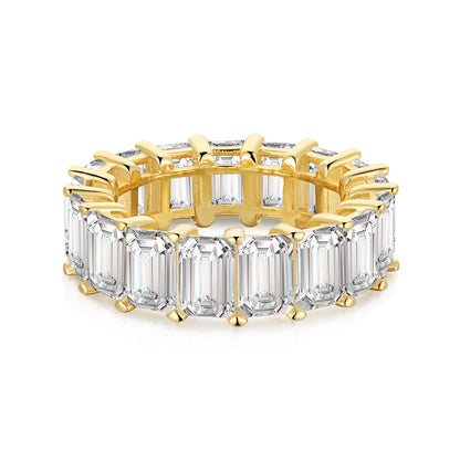 [Royal Jewelry]0.75 Carat Elegant Emerald Cut Tennis Ring