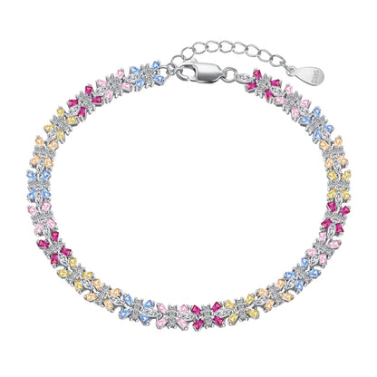 [Royal Jewelry]Radiant Colorful Emerald Cut Party Bracelet