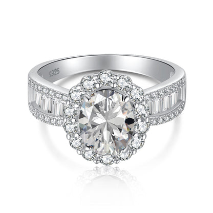 [Royal Jewelry]1.5 Carat Dazzling Charming Oval Cut Banquet Ring