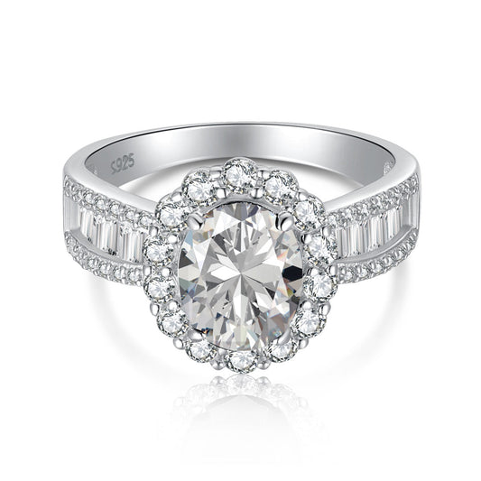 [Royal Jewelry]1.5 Carat Dazzling Charming Oval Cut Banquet Ring