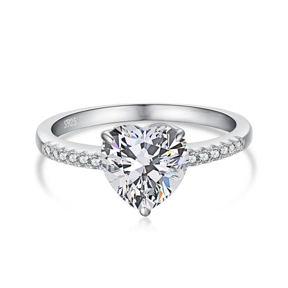 [Royal Jewelry]2.0 Carat Dazzling Lustrous Heart Cut Lover Ring
