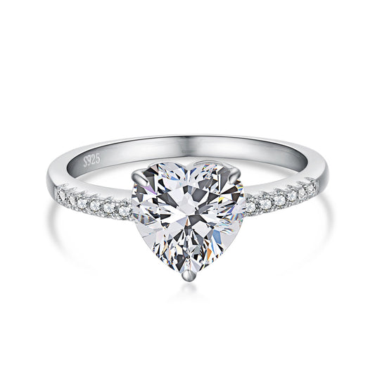 [Royal Jewelry]2.0 Carat Dazzling Lustrous Heart Cut Lover Ring