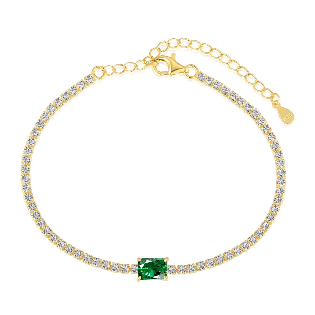 [Royal Jewelry]1.0 Carat Unique Emerald Cut Banquet Bracelet