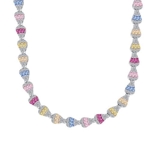 [Royal Jewelry]Radiant Colorful Rainbow Necklace