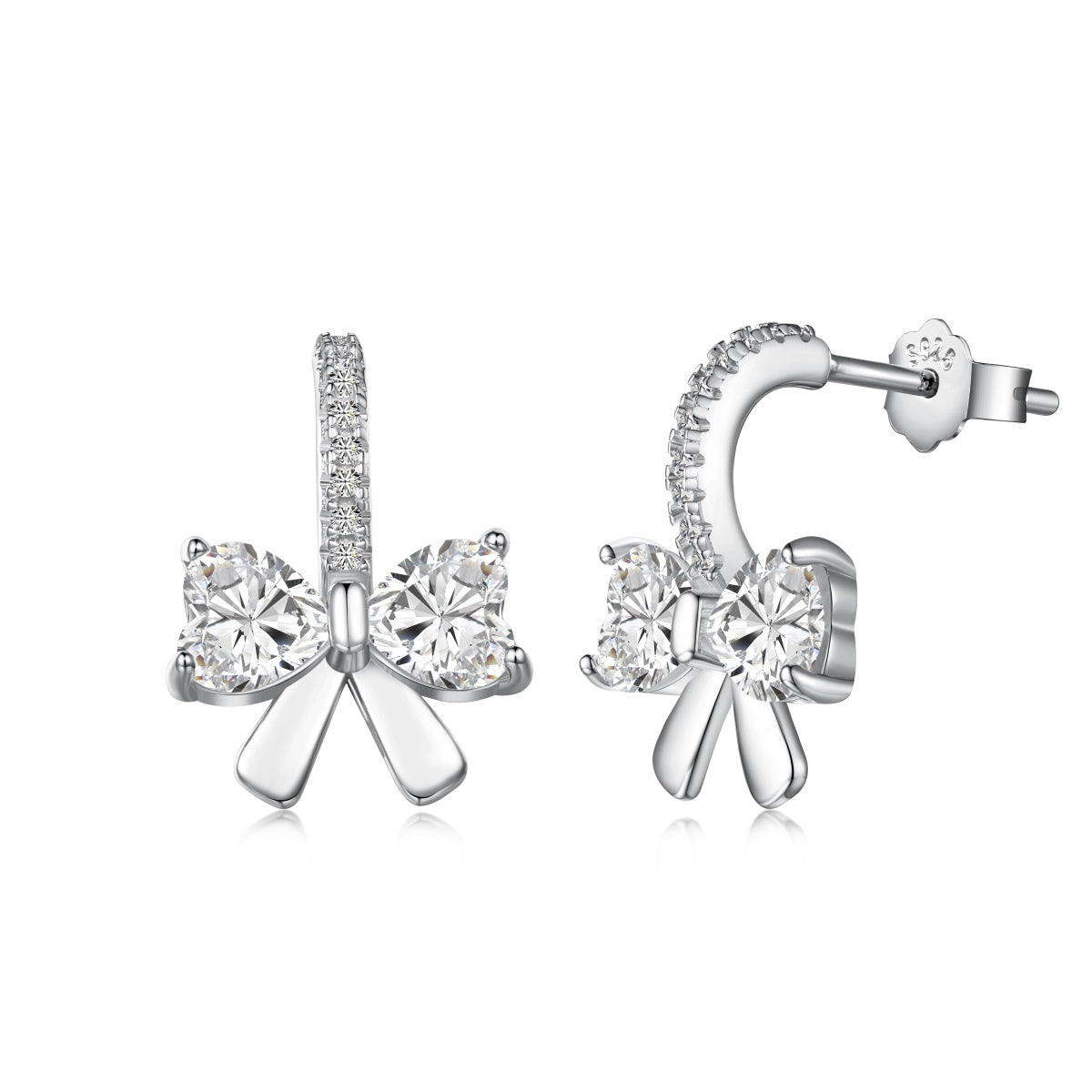 [Royal Jewelry]Exquisite Earrings With Heart-Shaped Bow Design