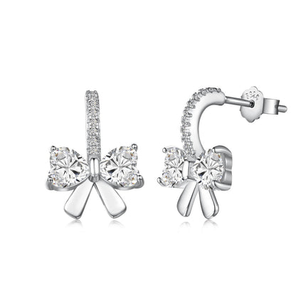 [Royal Jewelry]Exquisite Earrings With Heart-Shaped Bow Design