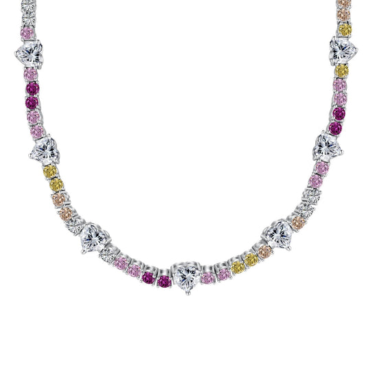 [Royal Jewelry]Delicate Colorful Rainbow Tennis Chain