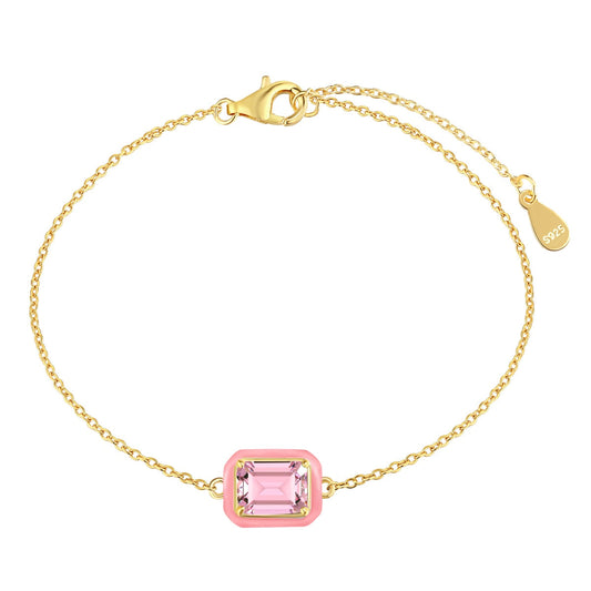 [Royal Jewelry]2.0 Carat Sparkling Colorful Emerald Cut Daily Bracelet