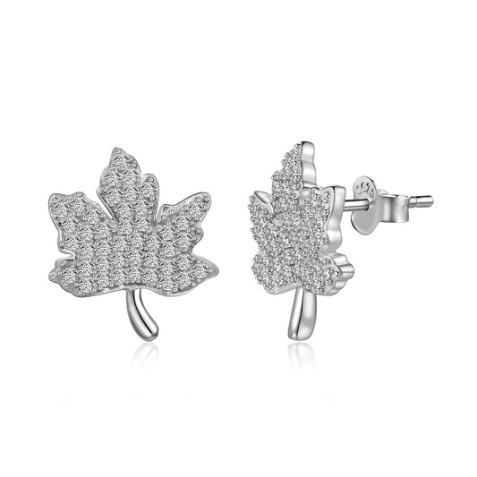 [Royal Jewelry]Exquisite Maple Leaf Design Earrings