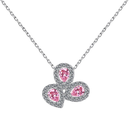 [Royal Jewelry]Elegant Flower Shape Pear Cut Necklace