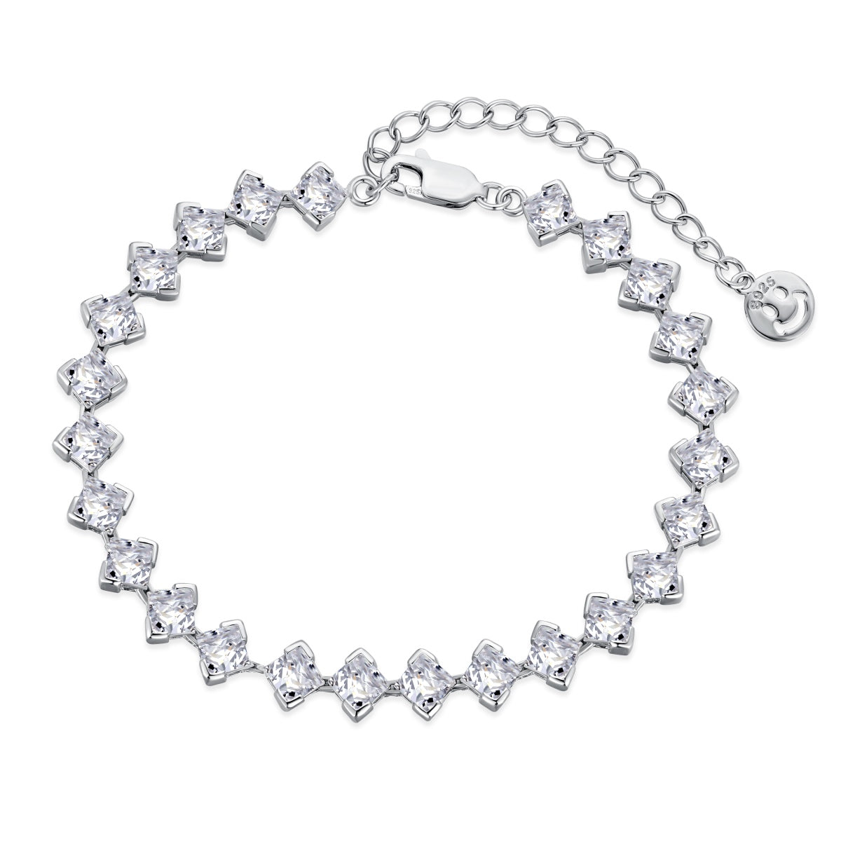 [Royal Jewelry]0.5 Carat Ornate Princess Cut Daily Bracelet