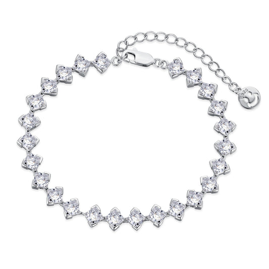 [Royal Jewelry]0.5 Carat Ornate Princess Cut Daily Bracelet