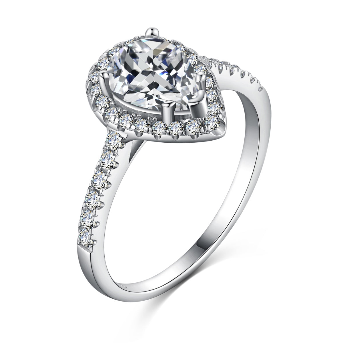 [Royal Jewelry]1.0 Carat Luxurious Resplendent Water Drop Shape Wedding Ring